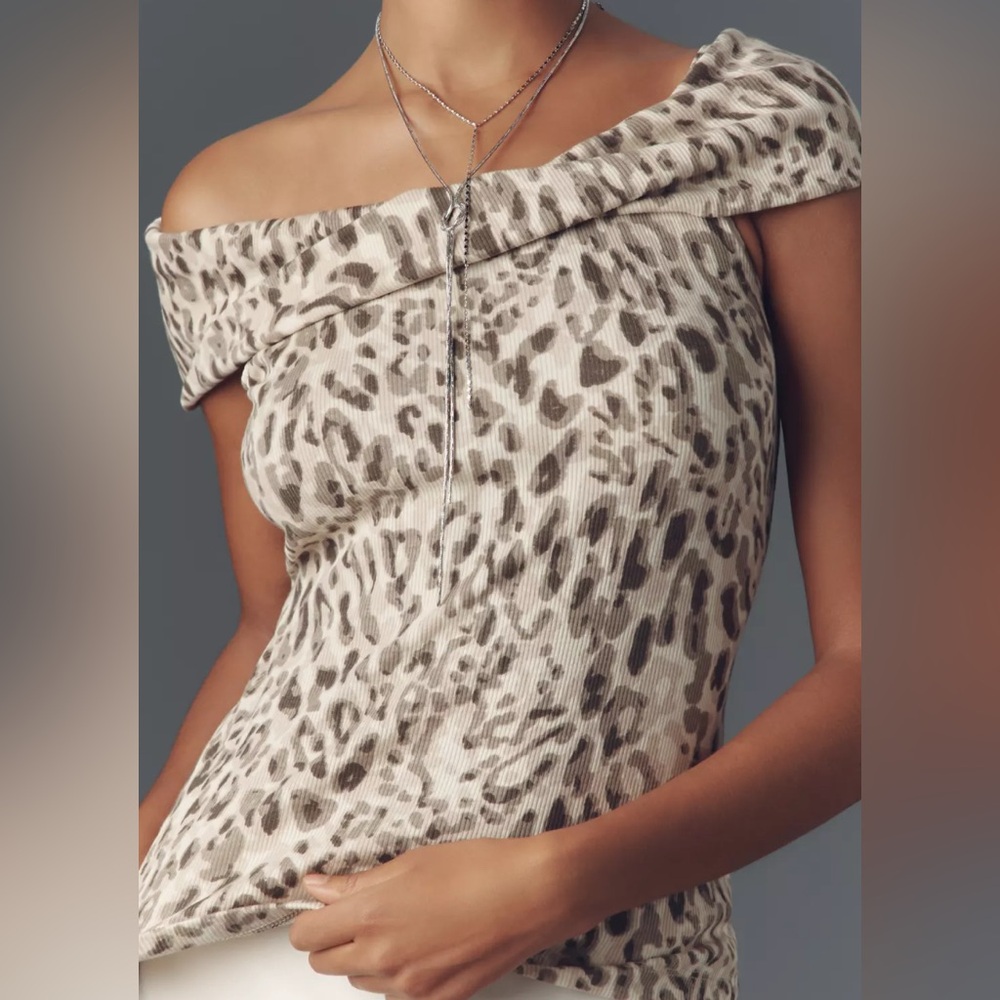 ANTHROPOLOGIE OFF-THE-SHOULDER TWIST RIB TOP